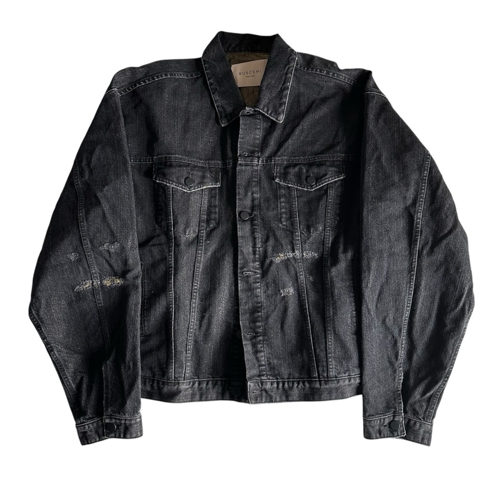 BUSCEMI New York Rare Black and Gold Denim Jacket size 50 XXL